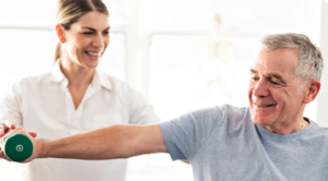Doctor assessing the elderly